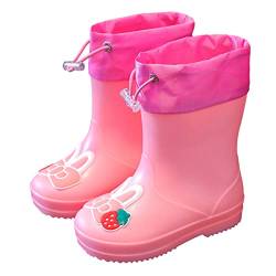 Gummistiefel Kinder Kleinkind Wasserdichte Halbhoch Rain Boots Regenfüßlinge Jungen Mädchen Leicht Stiefel Regenschuhe Breite Gefüttert Kurz Gumistifell Gummistiefel 21 23 24 25 36 37 von Generisch