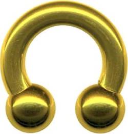 HUFEISEN XXL Piercing Groß Dick & Klein 1,2mm - 8mm Edelstahl Chirurgenstahl 316L Piercingring Horse-Shoe Intim Brust Septum Nase Lippe Ohr Augenbraue CBR Circular Barbell Ring (5mm x 15mm, Gold) von Generisch