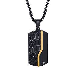 Halskette Zirkonia Dog Tag Anhänger Edelstahl 60cm Kette Damen Herren Schmuck Geschenk von Generisch