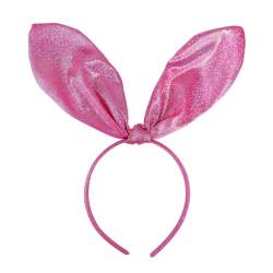 Hasenohren Haarreif, Hasenkostüm Damen, Hasenkostüm Erwachsene, 1 Stück Hase Ohren Haarbänder für Damen,Ostern Geschenke Karneval Ostern Party Kinder Erwachsene (A2-Hot Pink) von Generisch