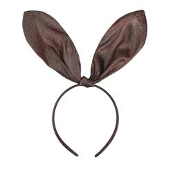 Hasenohren Stirnband Haarband Damen Stirnbänder Ostern Haarreif Haarreifen Haarschmuck für Fasching Karneval Kostüm Zubehör für Kinder und Erwachsene Karneval Halloween Fasching (B2-Brown) von Generisch