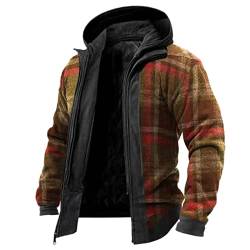 Hemd Herren - Warm Innenfleece Holzfällerjacke Mit Fleece Winter Thermohemd Holzfäller Winterhemden Kariert Karo Holzfällerhemd Strickjacke Holzfällerhemd Fleece Gefüttert Thermo von Generisch