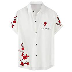 Hemden 4XL Herren Shirts Kurzarm Polo Hemden männer Sommer Kariertes Hemd Herren Sommer Hemden Herren Bedruckt Herren Hemden Langarm Stehkragen Bunte 70er Jahre Hemden Herren von Generisch