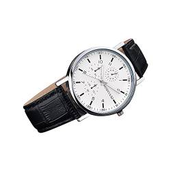 Herren Analog Quarz Armbanduhr Mode Nylon-Quarz-Kalender-Zifferblatt im Freien leuchtende einfache -Uhrenarmband-Herrenuhr für Herren Armbanduhren Für Zahlen (White-1, One Size) von Generisch