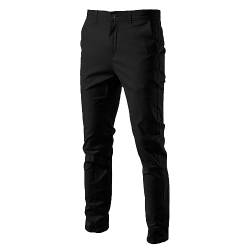 Herren Elegant Herrenhosen Atmungsaktiv Langgröße Schwarz Anzughose Elastische Lässig Täglich Männer Vielseitige Outdoorhose Business Gerade Bein Relaxhose Bequeme Einfarbig Herrenhose (Black, XXXL) von Generisch