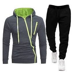 Herren Freizeitanzug Jogginganzug Männer lange Trainingsanzug - Jumpsuit Sportanzug Fitness Training Freizeit Kapuzenjacke Hoodie Jogginghose AnzüGe Jogginganzug Fussball Trainingsanzug Herren von Generisch