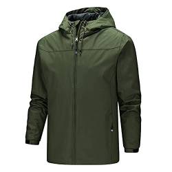 Herren Regenjacke Wasserdicht Windjacke Winddicht Outdoorjacke Männer Regenmantel Reißverschluss Herbst Jacke Dünn Softshelljacke Leichte Übergangsjacke Atmungsaktiv Regenparka Camping Sommerjacke von Generisch