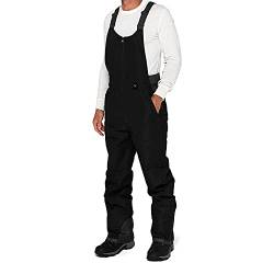 Herren Skihose Schnee-Latzhose Wasserdicht Winddicht Softshellhose Schwarz Winter Warm Gefüttert Snowboardhose Overall mit Verstellbaren Hosenträgerhose (S-6XL) von Generisch