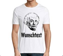 Herren T-Shirt Bedrucken, Sol's Pioneer Baumwoll Basic Shirt, Kurzarm weiß selbst gestalten mit deinem Spruch, 20 C49 Albert Einstein von Generisch