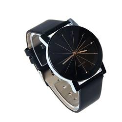 Herrenuhren Analogue Quartz Armbanduhr für männer Art- und Weisesport-Männer Edelstahl-Kasten-Gürtel-Band-Quarz-analoge Armbanduhr Digital Armbanduhr Licht (a-Black, One Size) von Generisch