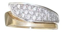 Hobra-Gold Ring Gold 585 massiv mit Zirkonias Goldring bicolor Damenring Designerring von Generisch