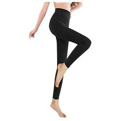 Hohe Taille Sport Leggings Lange Blickdicht Fitnesshose Stretch Strumpfhosen Damen Winter Winter Damen Stretch Leggings Elastisches Thermo-Gamaschen mit Fleece Warme winterleggings von Generisch