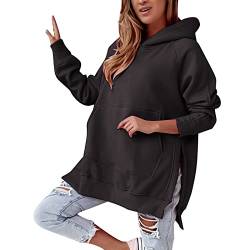 Hoodie Damen Pullover Langarm Lässige Kapuze Vintage Letter Sportlich Top Leicht Rundhals Sweatshirt Hoodies Kapuzenpullover Oversized Streetwear Bequem Herbst Und Winter 2023 Süß Sportshirt von Generisch