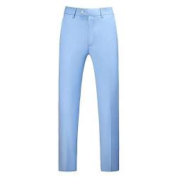 Hosen Herren, Herrenhosen In Übergröße, Einfarbig, Anzughose, Herrenhosen, Business Casual, Gerades Bein, Anzughose Hosen Jogging Jeans Freizeithose Männer Lang Hose (40, Himmelblau) von Generisch