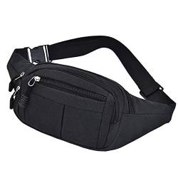 Hüfttaschen Für Herren- und Sportpackungen Mode Fitness DamenFreizeit einfache Taillenpakete Handgelenktasche mit Reißverschlusstasche (Black, One Size) von Generisch