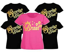 Junggesellinnenabschied Frau/Damen/Girlie T-Shirt - Braut/Security der Braut - JGA Junggesellenabschied Bride Hochzeit Team (as3, Alpha, m, Regular, Regular, Pink/Braut) von Generisch