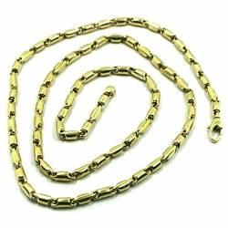Kette, Halskette aus 18-karätigem Gelbgold, 750, Rundrohr, Dicke 3,5 mm, Länge 60 cm. Hergestellt in Italien, 60 CM, Gold, Kein Edelstein von Generisch