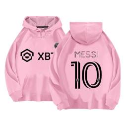 Kinder Fußball Trikots IN-TER MIA-MI No.10 ME-SSI Hoodie für Jungen, Geschenke für Fußballfans Kinder und Erwachsene #054 von Generisch