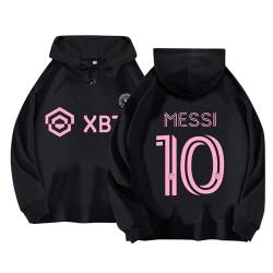 Kinder Fußball Trikots IN-TER MIA-MI No.10 ME-SSI Hoodie für Jungen, Geschenke für Fußballfans Kinder und Erwachsene #068 von Generisch