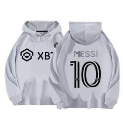 Kinder Fußball Trikots IN-TER MIA-MI No.10 ME-SSI Hoodie für Jungen, Geschenke für Fußballfans Kinder und Erwachsene #077 von Generisch