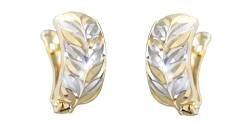 Klappcreolen Gold 585 bicolor Ohrringe Damen geschliffen Creolen Gold 14 Kt. Hobra-Gold von Generisch