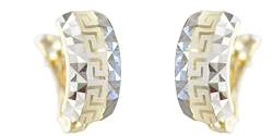 Klappcreolen Gold 585 bicolor Ohrringe diamantiert geschliffen Creolen 14 Kt. Hobra-Gold von Generisch