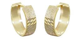 Kleine Klappcreolen Gold 585 Ohrringe diamantiert geschliffen Ohrschmuck Hobra-Gold von Generisch