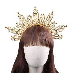 Krone Stirnband für Frauen Tiaras Krone Hairhoop Elegant Haarband Barock Stil Kopfbedeckung Hochzeit Krone Kopfschmuck von Generisch