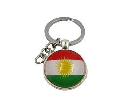 Kurdistan Flagge Schlüsselanhänger Kurdish Flag Geschenk Mann Frau Auto (Rund) von Generisch