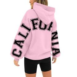 LOS Angeles ORIGINAL Life Zurück Drucken Frosch Kapuzenpullover Damen Hoodie Oversize Oberteile Langarmshirt Teenager Mädchen Frog Pullover Sweatjacke mit Kapuze Herbst Winter Outwear Sport Jacke von Generisch