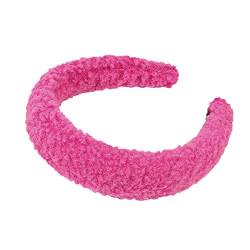 Lammwoll-Fleece-Stirnband, geknotetes Stirnband, Haar-Accessoires, Wasch-Stirnband, gewelltes Haar (Hot Pink, Einheitsgröße) von Generisch