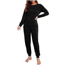 Loungewear Damen Set Lang Warm Winter Baumwolle Xs Flanell Homewear Hausanzug Damenschlafanzüge Silk Fleece Mit Knopfleiste 2 Teiler Loungewear Frottee Schlafanzug Set Große Größen Satin Pyjama von Generisch