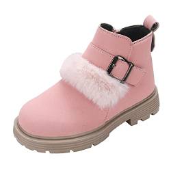 Mädchen Stiefeletten Kinder Boots Baumwolle Warmer Winterplüsch Dicke Sohle Rutschfest und leicht Schneestiefel Halbschaft Schlupfstiefel Winterstiefel Outdoor Boots von Generisch