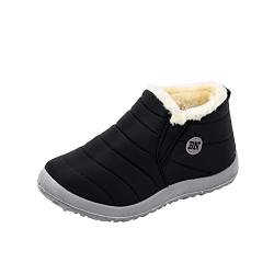 Mini Klassische Kurze Stiefeletten Warme, Mini-Stiefel für Damen, Pelzgefütterte Winter-Schneestiefel für den Außenbereich, Rutschfeste Damen Stiefeletten Winter Boots Warm Gefüttert Damen-Stiefel A1 von Generisch