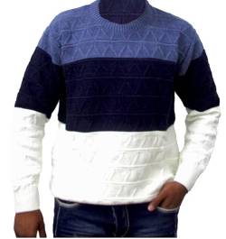 Moderei Herren klassischen Pullover Lange Ärmel & runder Ausschnitt, Damen Sweater in Gr. XL-blau von Generisch