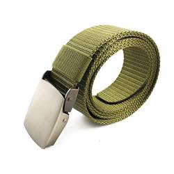 Nylongürtel mit Metallschnalle Taktischer Military Gürtel mit Schnellverschluss Stoffgürtel Canvas Belt für Herren Damen Unisex (Oliv) von Generisch