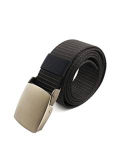 Nylongürtel mit Metallschnalle Taktischer Military Gürtel mit Schnellverschluss Stoffgürtel Canvas Belt für Herren Damen Unisex (Schwarz) von Generisch