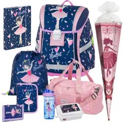 Oxy Bag Premium Light Ballerina - Tänzerin - Schulranzen-Set 9tlg. mit Schultüte, Sporttasche, Brustbeutel, Brotdose und Trinkflasche - Heftbox A4 Gratis von Generisch