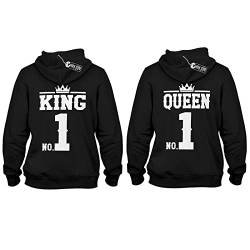 Pärchen Hoodie The King His Queen No. 1 Kapuzenpullover Set für Paare Geschenke 2 Hoodies 1 Preis von Generisch