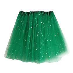 Pailletten Rock Tüllrock Damen Tutu Rock 50Er Rockabilly Petticoat Für Karneval Partykleid Karnevalskostüme Tutu Unterrock Tanzrock Ballettrock Cosplay Festliche Minirock Tüllrock Grün von Generisch