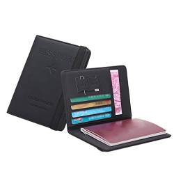 Personalisierte Herren-Geldbörse, neutral, Mehrzweck-Reisepass, dreifach gefaltet, Dokumenten-Organizer, individuelle Handy-Brieftaschen, Schwarz , Einheitsgröße von Generisch