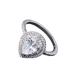 Personalisierte Ringe für Damen, Mädchen, Geburtstagsgeschenk, Zirkon, birnenförmig, Brautparty, Mode, tropfenförmig, 510, Damen-Geschenkring, Ehering, Ehering, Ehemann-Ringe, 32, Kieselgel, Kein von Generisch