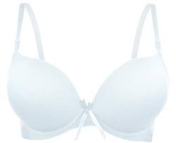 Push-up BH mit Schaumstoffkissen Glatte Cups Unterwäsche Dessous 75-95 Cup C (75C, Weiß) von Generisch