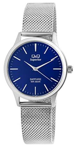 Q&Q Superior by Citizen Damen Armband Uhr Blau Meshband Milanaise Edelstahl Saphirglas von Generisch