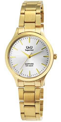 Q&Q Superior by Citizen Damen Armband Uhr Silber Gold Analog Edelstahl Saphirglas 5ATM Quarz von Generisch