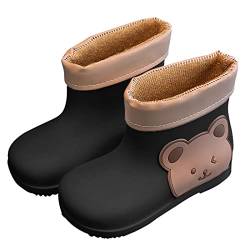 Rain Boots Kids Wasserdichte Kurz Jungen Gummischuhe Regenstiefel Kleinkind Gefüttert Mädchen Gummistiefel Reitstiefel Barefoot Leicht Barfuß Regenschuhe Regenfüßlinge 21 23 24 25 36 37 von Generisch