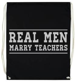 Real Men Marry Teachers Schwarze Trainingstasche Mit Unisex-Kordelzügen von Generisch