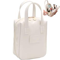 Reise Make up Koffer, Make up Tasche Weit offener Kosmetikbeutel mit den Griffen wasserdichtem PU Make up Organisator Tasche für Frauen, Geschäftsreise, tägliche Verwendung von Generisch