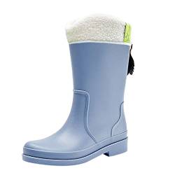 Reitstiefeletten Damen Hoch Wasserdicht Schnürung Regenstiefel Reitstiefel Leder Mit Absatz Halbhoch Gummistiefel Stiefeletten Leicht Chelsea Gefüttert Reitstiefeletten Sommerstiefel von Generisch