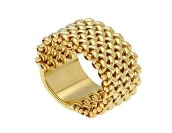 Ring aus Gelbgold, 18 Karat, 750, weich geflochten, Stärke 16 mm, hergestellt in Italien., Gold, Nicht zutreffend. von Generisch